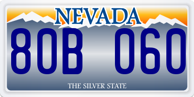 NV license plate 80B060