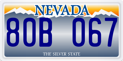 NV license plate 80B067