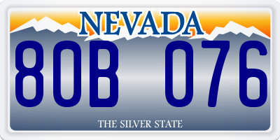 NV license plate 80B076