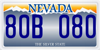 NV license plate 80B080
