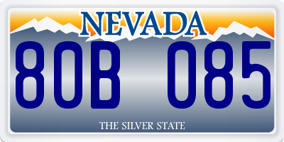 NV license plate 80B085