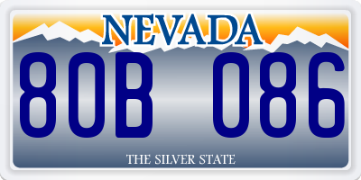 NV license plate 80B086
