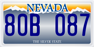 NV license plate 80B087
