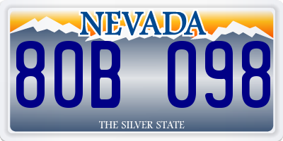 NV license plate 80B098