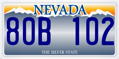 NV license plate 80B102