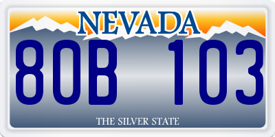 NV license plate 80B103