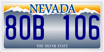 NV license plate 80B106