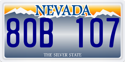 NV license plate 80B107