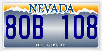 NV license plate 80B108