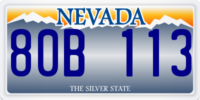 NV license plate 80B113
