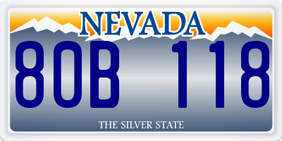 NV license plate 80B118