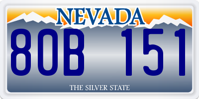 NV license plate 80B151