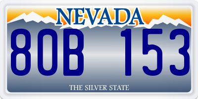 NV license plate 80B153