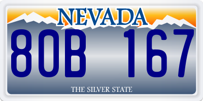 NV license plate 80B167
