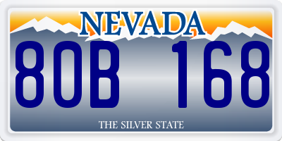 NV license plate 80B168