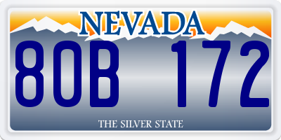 NV license plate 80B172