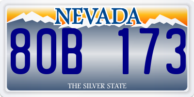 NV license plate 80B173