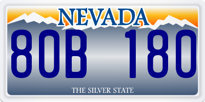 NV license plate 80B180