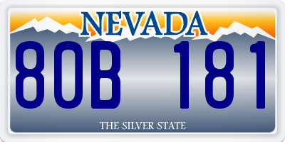 NV license plate 80B181