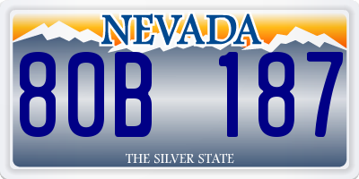 NV license plate 80B187