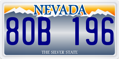 NV license plate 80B196