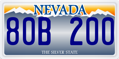 NV license plate 80B200