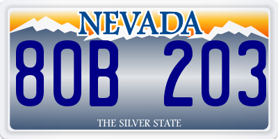NV license plate 80B203