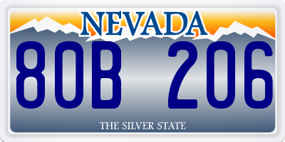 NV license plate 80B206