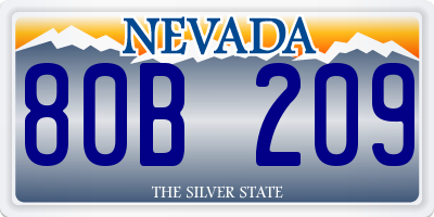 NV license plate 80B209