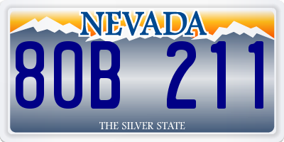 NV license plate 80B211