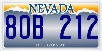 NV license plate 80B212