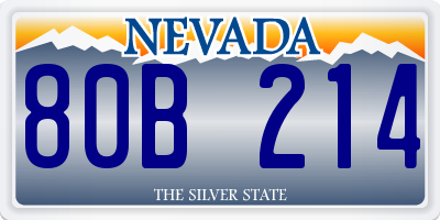 NV license plate 80B214