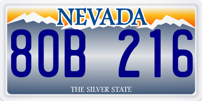 NV license plate 80B216