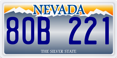 NV license plate 80B221