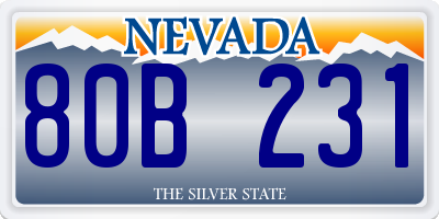 NV license plate 80B231