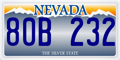 NV license plate 80B232