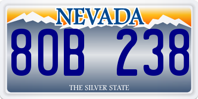 NV license plate 80B238