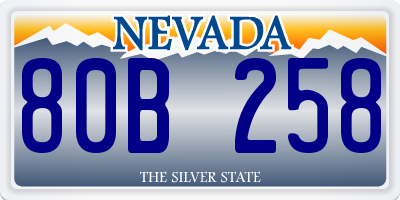 NV license plate 80B258