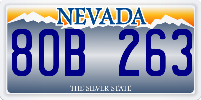 NV license plate 80B263