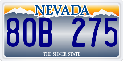 NV license plate 80B275