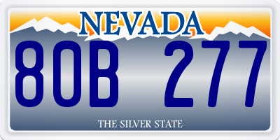 NV license plate 80B277