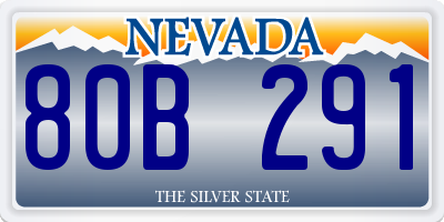 NV license plate 80B291