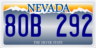 NV license plate 80B292