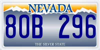 NV license plate 80B296