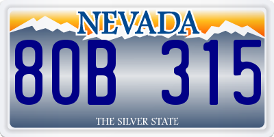 NV license plate 80B315