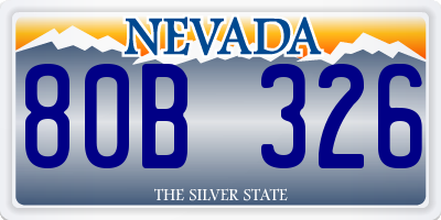 NV license plate 80B326
