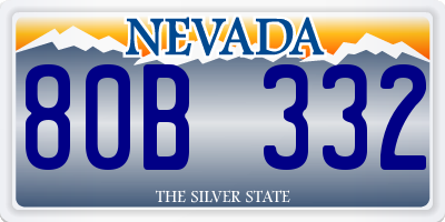 NV license plate 80B332