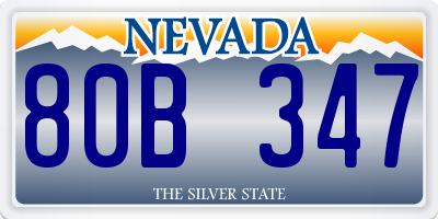 NV license plate 80B347