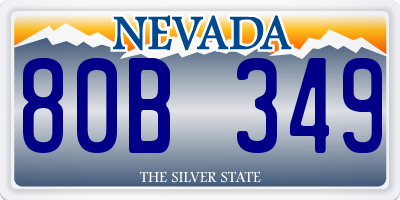 NV license plate 80B349