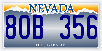 NV license plate 80B356